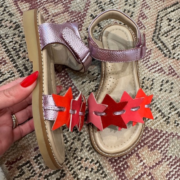 Elephantito Girl’s Star Sandal Pink and Red Toddler Shoes - Picture 3 of 6
